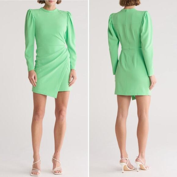 A.L.C. Dresses & Skirts - ALC Jane Bright Green Long Sleeve Ruched Mini Dress Structured Size 8 NWT
